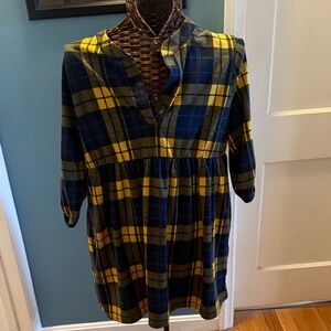 Plaid Button-Up Dress